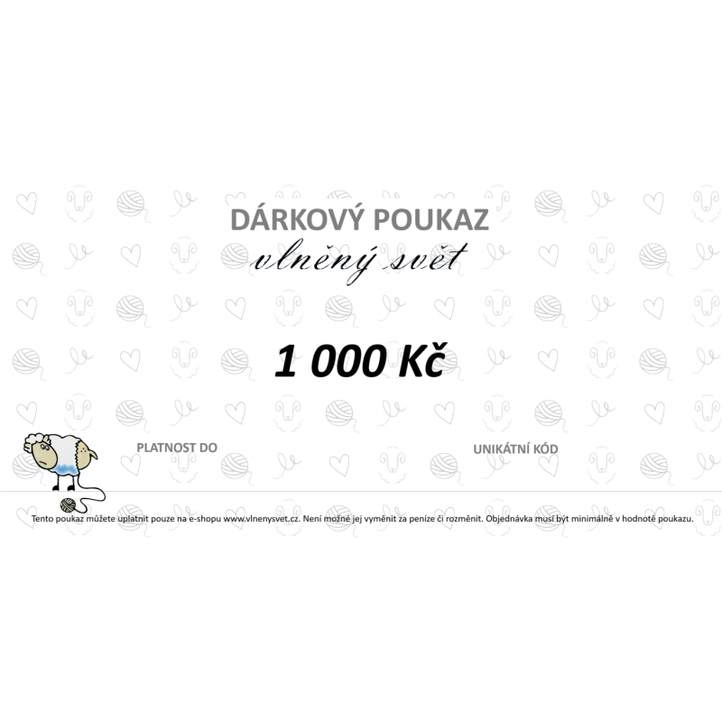 Dárkový poukaz na 1000 Kč Dárkový poukaz na 1000 Kč